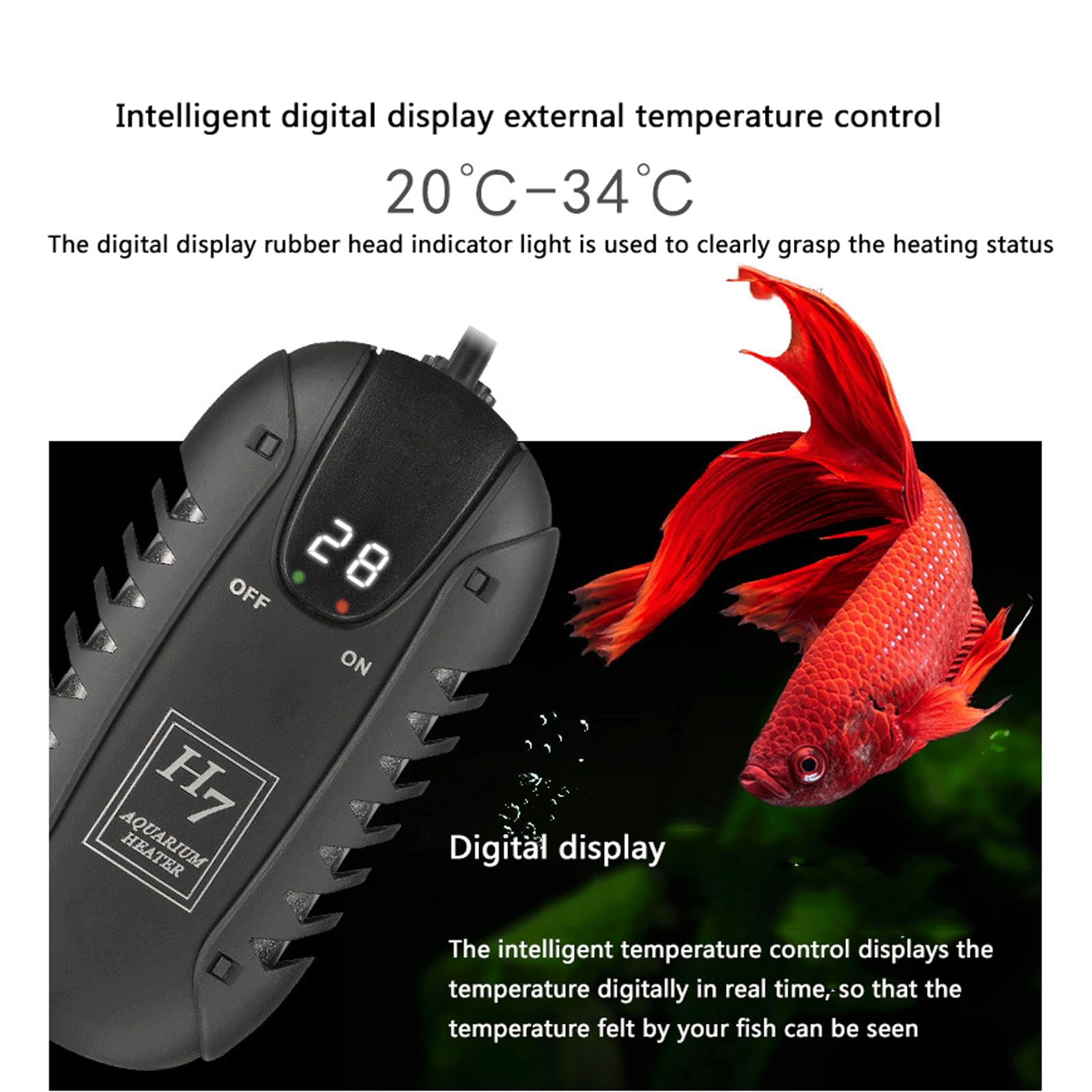 Varilla calefactora para pecera, minicalentador termostático automático de bajo Nivel de Agua a Prueba de explosiones, 100W (300W)