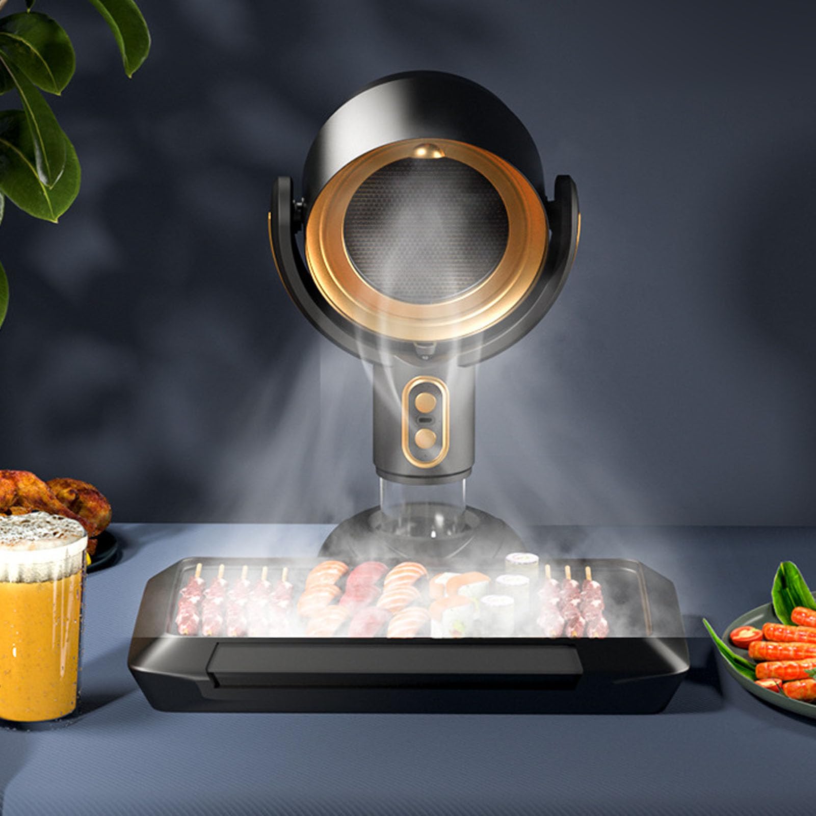 Ventilatore per Fumo Ricaricabile USB, Purificatore da Tavolo con