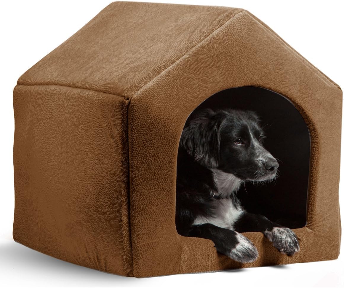 PAWZ Road 2-in-1 Dog House Cat Bed Pet Sofa-Waterproof and Skid-Free Base Brown S