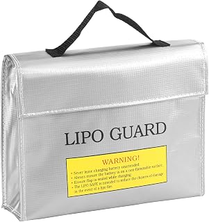 Lipo Akku Feuerfeste Ladetasche Schutztasche Lipo Safe Bag | Lipo Batterie Tasche für Batterien Schützen für Bargeld/ Pass/ Schmuck und Andere Wertsachen (24 x 18 x 6,5 cm)