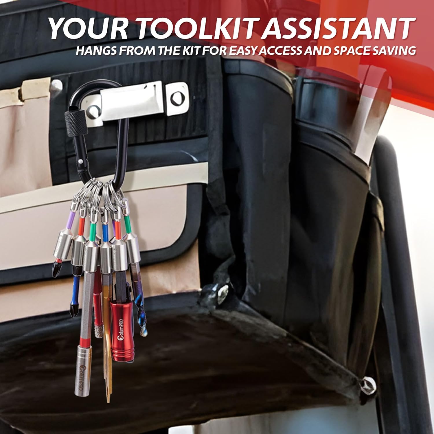 6PCS Bit Holders, 1/4” Hex Shank Drill Bit Holder Key Chain, Quick Release Bit Holder for Impact Driver, Electrician Tools