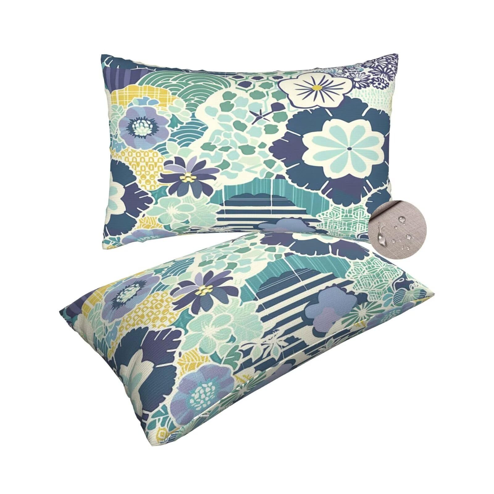 Housse coussin 50x80 cm imperméable lot de 2 pour jardin