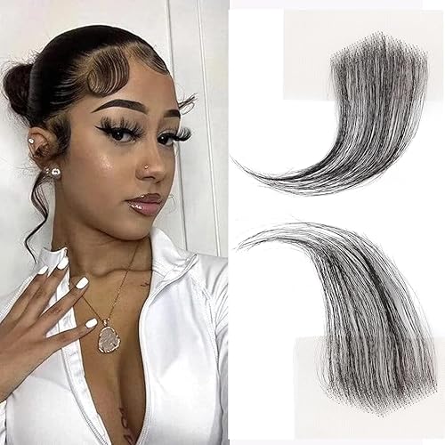 Miniatura 5 de Adyutrlia 4 tiras de pelo de bebé de encaje HD, reutilizables, cabello humano virgen, esponjoso, encaje suizo, pelo de bebé, rayas invisibles, línea