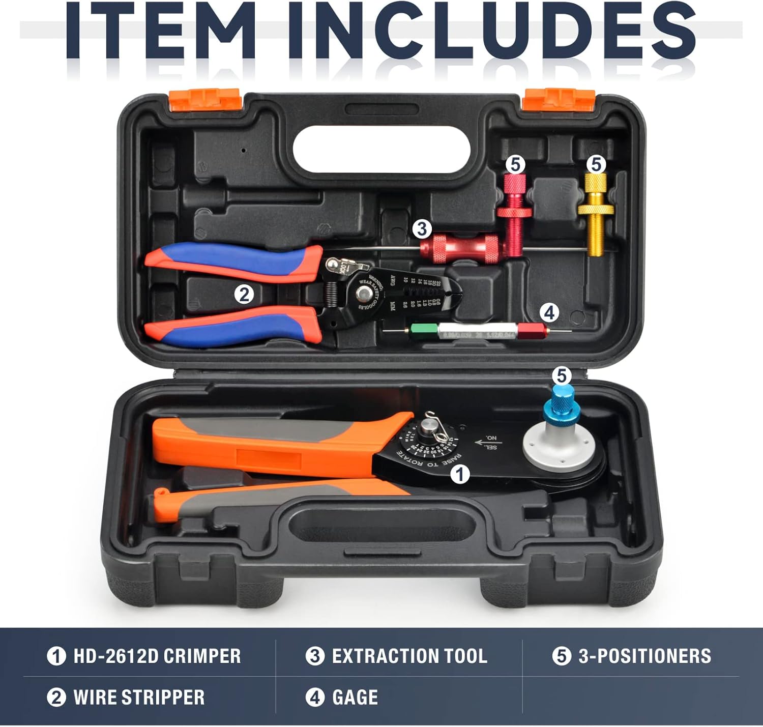 iCrimp Deutsch Solid Contacts Crimping Tool AWG 26-12 for Size 12,16,20 applicable to DT,DTP,DTM serie