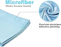 Vista 2 de Paño de limpieza de ventanas, paño de limpieza de vidrio, sin rayas (azul, paquete de 4 unidades)