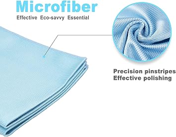 Longmann Window Cleaning Cloth, Glass Cloth, Cleaning Cloth, Streaks Schatches Free (Blue 2 Pack)