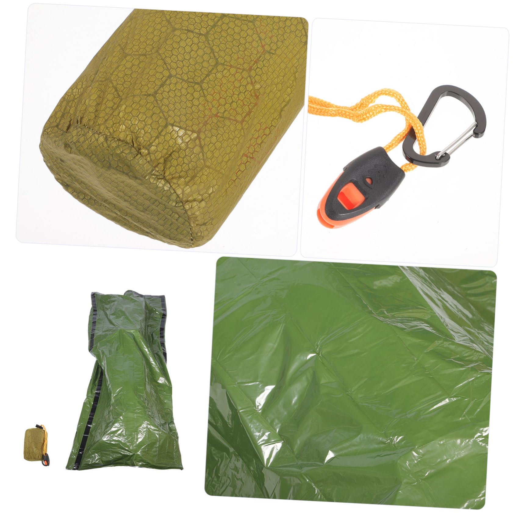 Toyvian PEDE ALLUMINUME PE Campo per Il Campeggio Sacco a Pelo Termico Leggero Campo in Camping Sacchi a Pelo di Sopravvivenza Sacco a Pelo Leggero PE Pellicola di Alluminio Verde