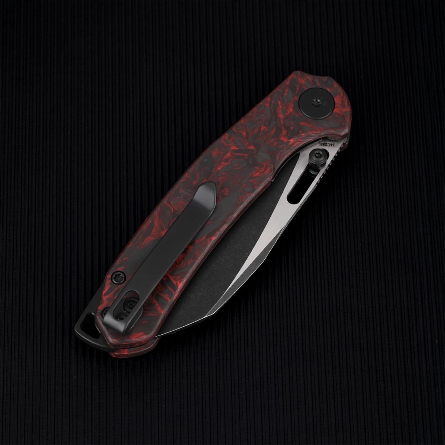 Folding Pocket Knife, 3.1" Stonewash Blade EDC Knife with Safety Liner Lock, Small Pocket Knife with Clip for Men, Sharp Camping Hiking Hunting Survival Knives (Red)