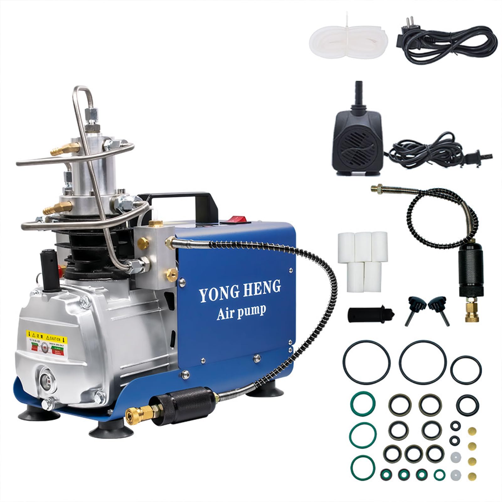 YONG HENG 4500Psi/30Mpa/ High Pressure Air Compressor Pump, LCD Display Pcp Air Compressor Pump, Auto-Stop Version with Built-in Water-Oil Separator Filter, for Filling PCP Air Rifle
