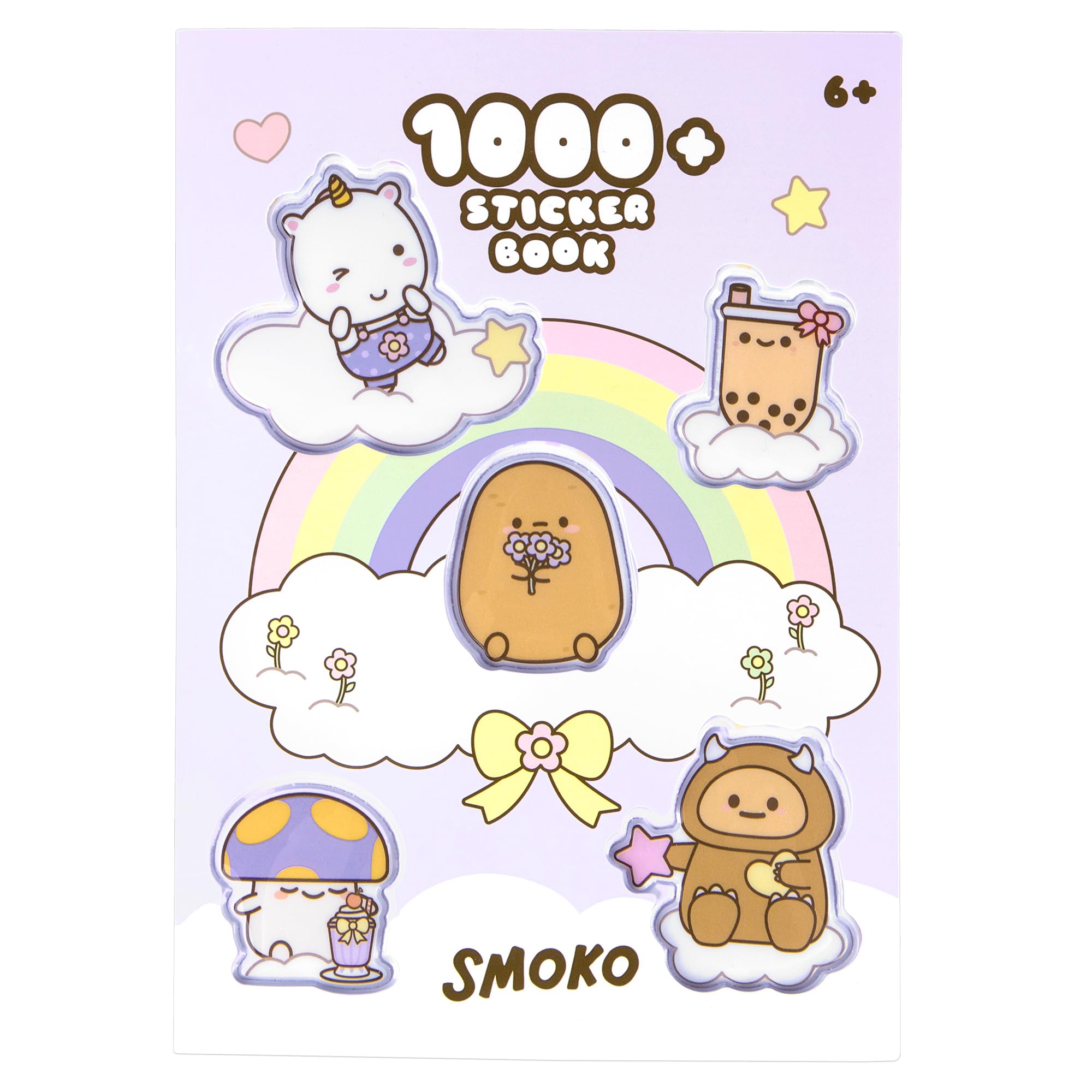 Fashion Angels Smoko ponad 1000 naklejek z uroczymi naklejkami Kawaii, smoko i przyjaciółmi, bufiaste i błyszczące strony z naklejkami, kreatywne zajęcia dla dzieci w wieku 6 lat