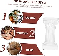 Vista 3 de COHEALI Candelabro de columna romana de resina nórdica pilar de mármol para decoración del hogar blanco