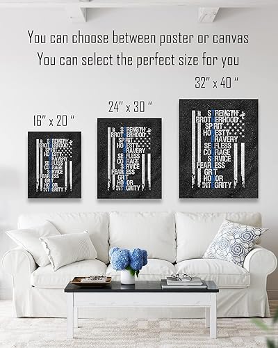 Miniatura 3 de Impresión artística de pared de línea azul fina, impresiones de aplicación de la ley, regalos de oficial de policía, graduación de la academia de