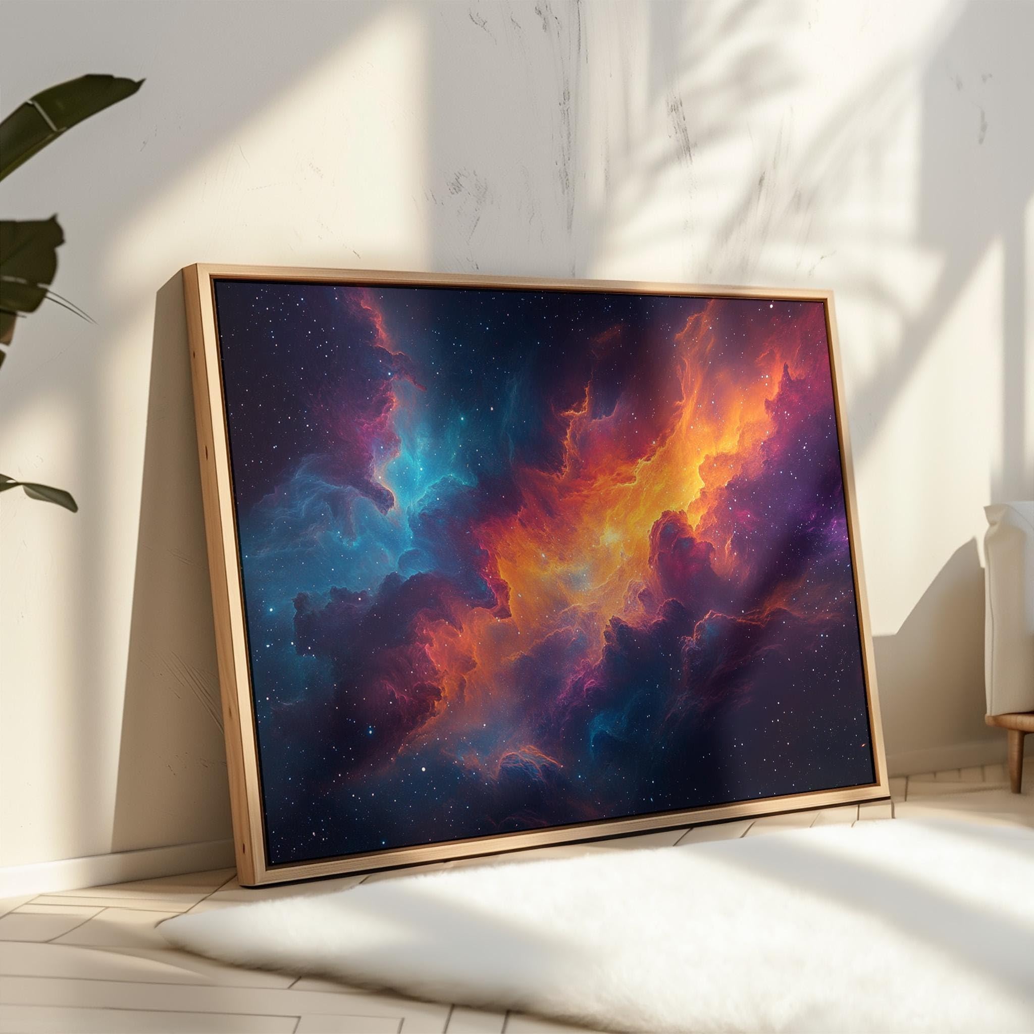 Décoration spatiale colorée tableau sur toile nébuleuse 80x120cm - 8