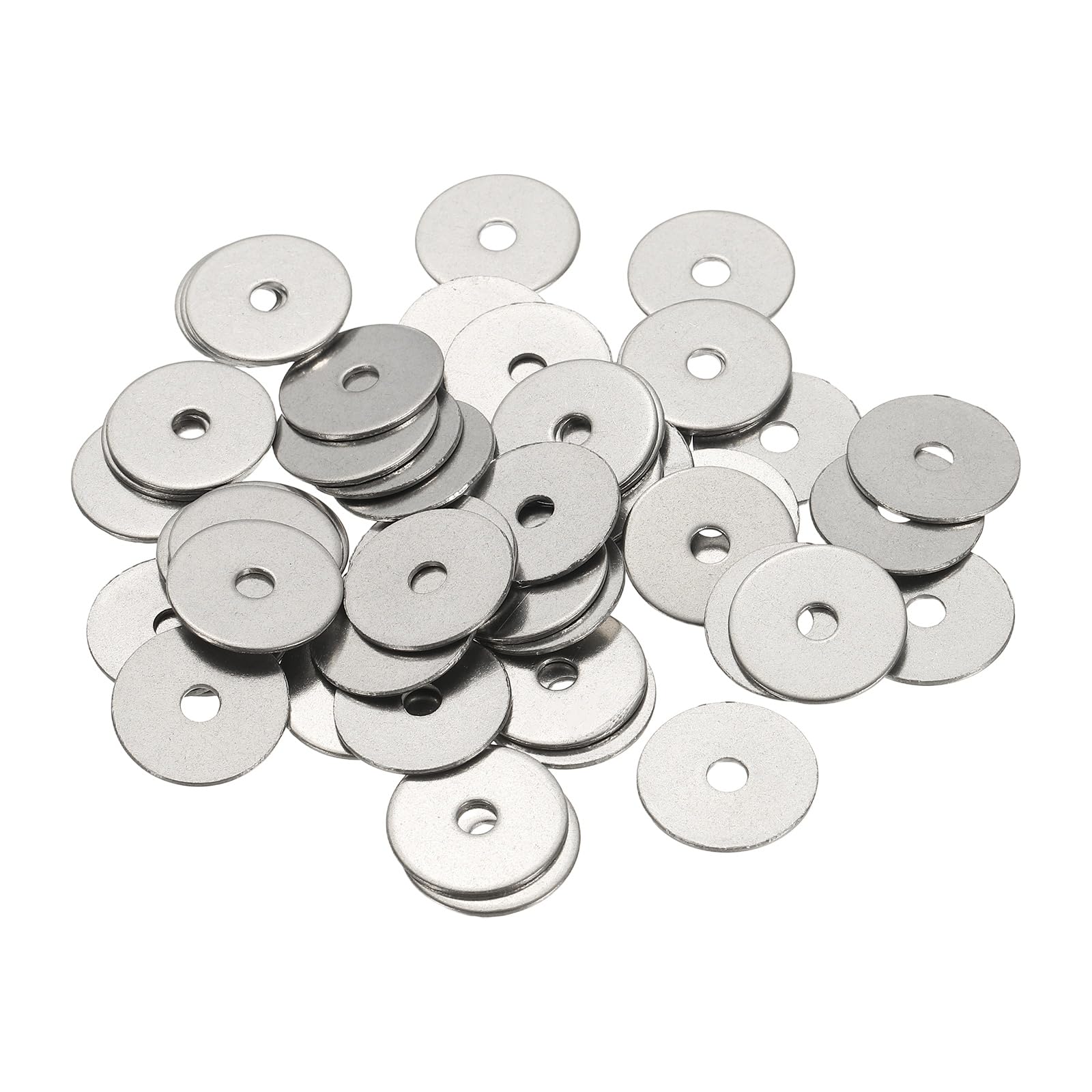 YELARXI Flat Washers, 304 Stainless Steel Hardware Assorted Washer, 20 x 4 x 1 mm Fit for Bolts Screws Industrial Use (50 Pack, Silver)