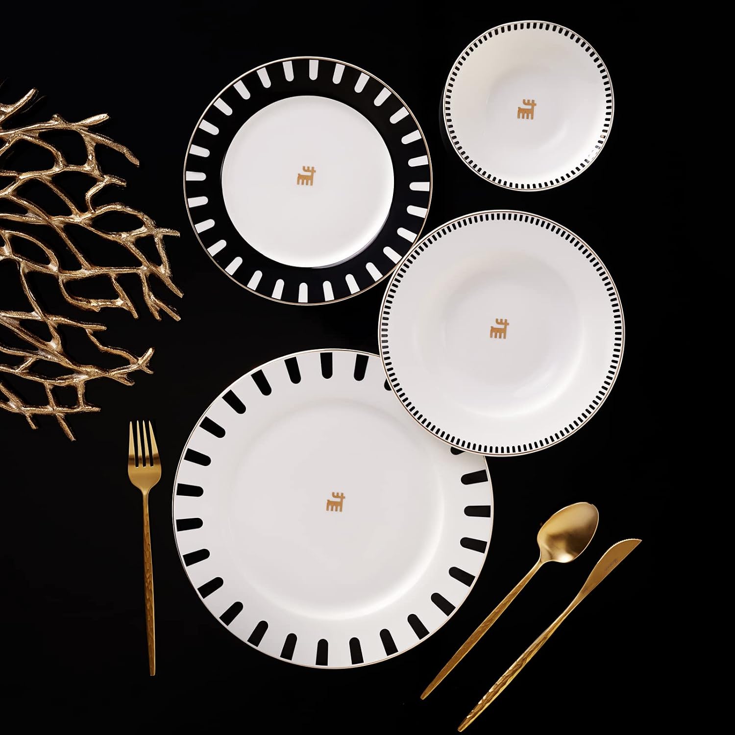 Karaca Elegance Bone 50.Yıl İmza Koleksiyonu Kore 24 Parça 6 Kişilik Yemek Takımı