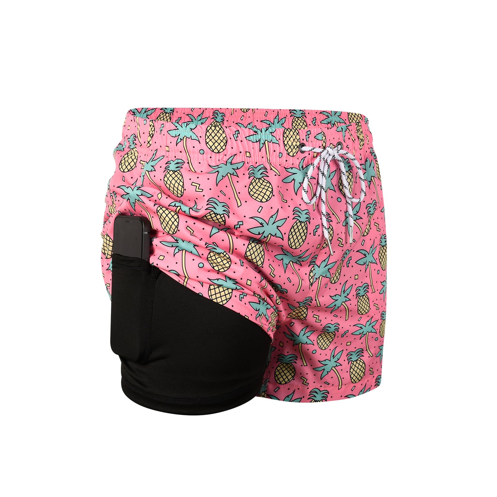 Men's Quick-Dry 2-in-1 Compression Lined Swim Trunks