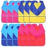Aphumedc 12 Pack Kids Art Smocks, Waterproof Toddler Painting Aprons With Long Sleeve And 3 Pockets for Age 5-8 Years, About 120cm