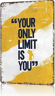 Vintage Metal Sign Breaking Boundaries Quotes Workout Room Signs Retro Tin sign For Gym Workout Posters Fitness Plaque Inspirational Wall Decor 8x12 Inches