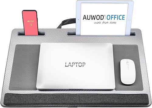 Miniatura 3 de Escritorio de regazo extra grande para laptop, escritorio portátil para oficina en casa con alfombrilla para mouse y reposamuñecas para