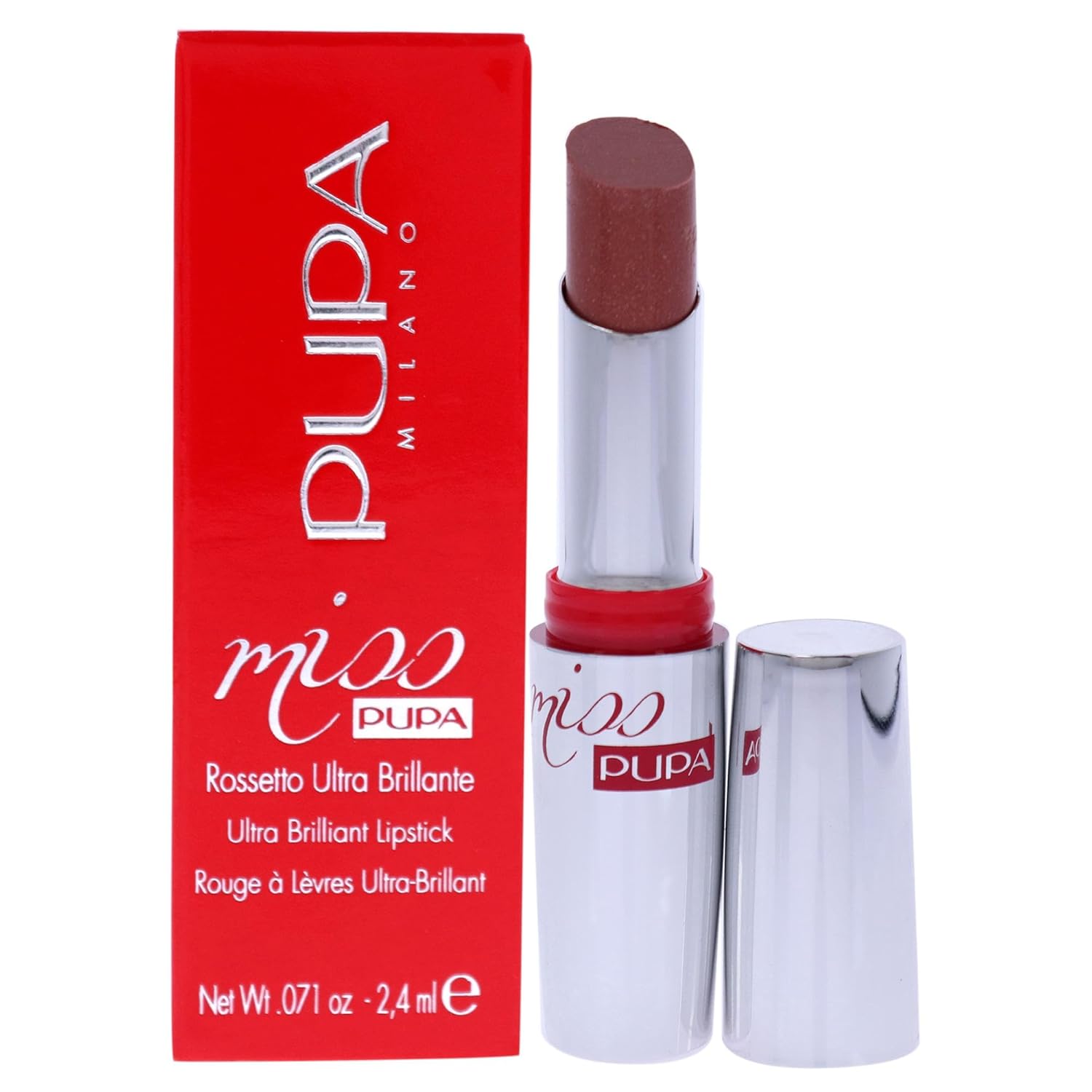 PUPA Milano Miss PUPA Milano Lipstick - Creamy, Ultra Pigmented Color For Lips - Nourishing Formula - Crystal-Effect Lipstick - Ultimate Boost Of Volume And Hydration - 500 Love Pearly Red - 0.071 OZ
