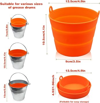 Grease Bucket, Silicone Liner, Traeger Drip Tray Liner, Traeger Compatible, Tray Liner for Traeger Bucket, Reusable Pellet Grill Liner, Pit Boss, Grease Bucket Liner Accessories
