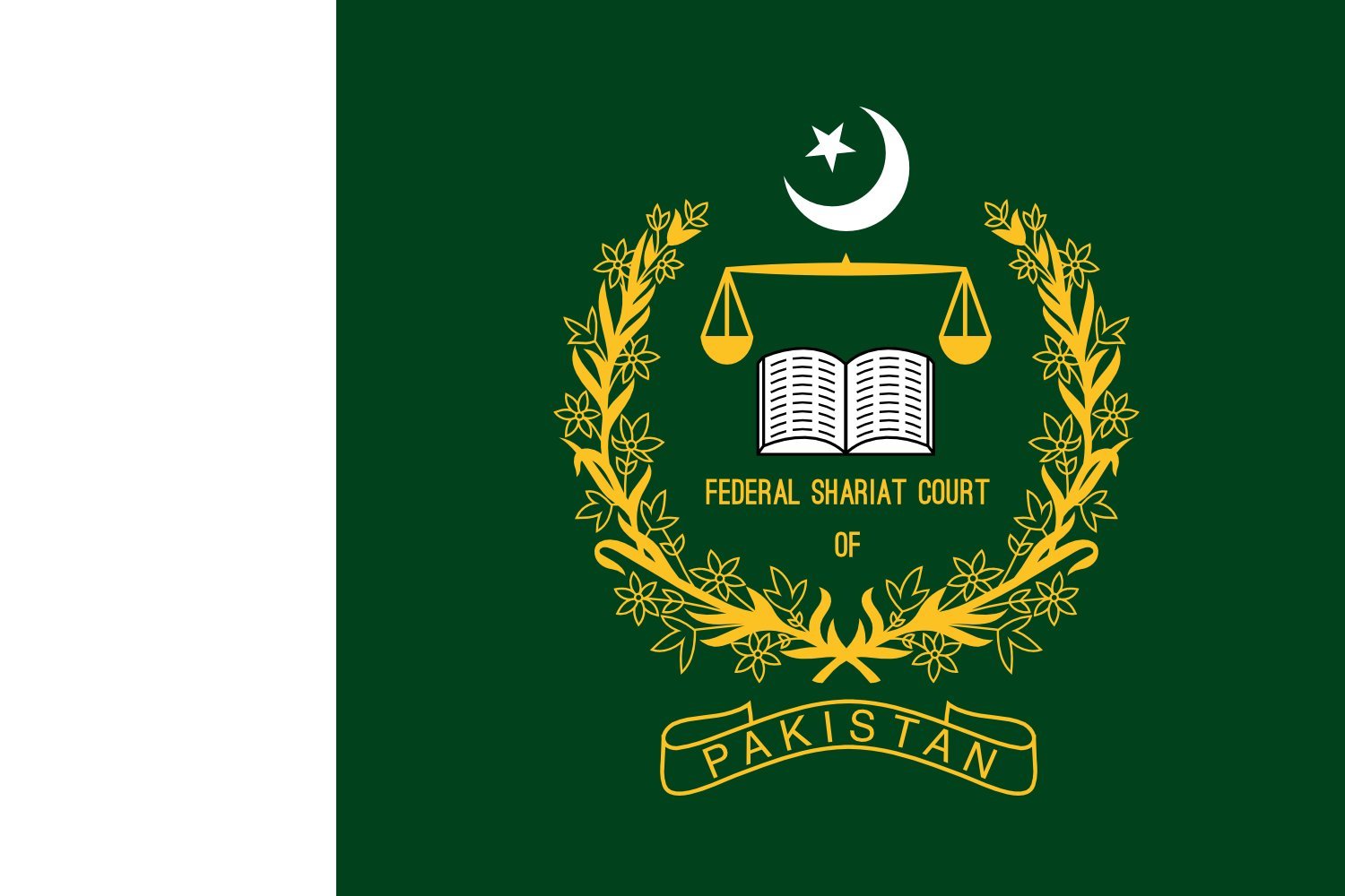 Drapeau Pakistan Federal Shariat Court grand format officiel pour mât et cérémonies