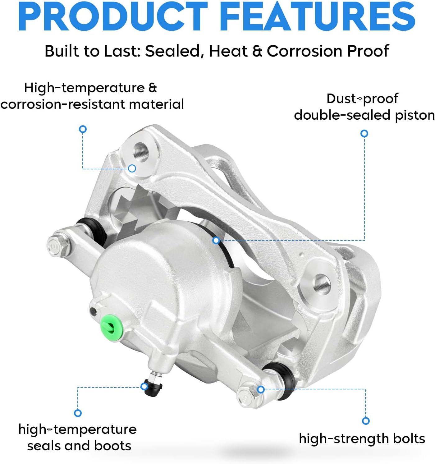 Front Disc Brake Calipers for Toyota Camry 2007-2017, for Toyota Avalon 2008-2018, for Lexus ES350 2007-2012 & 2016-2017, Front Driver and Passenger Side, Replace# 19-B3128/19-B3129, 2PCS w/Bracket