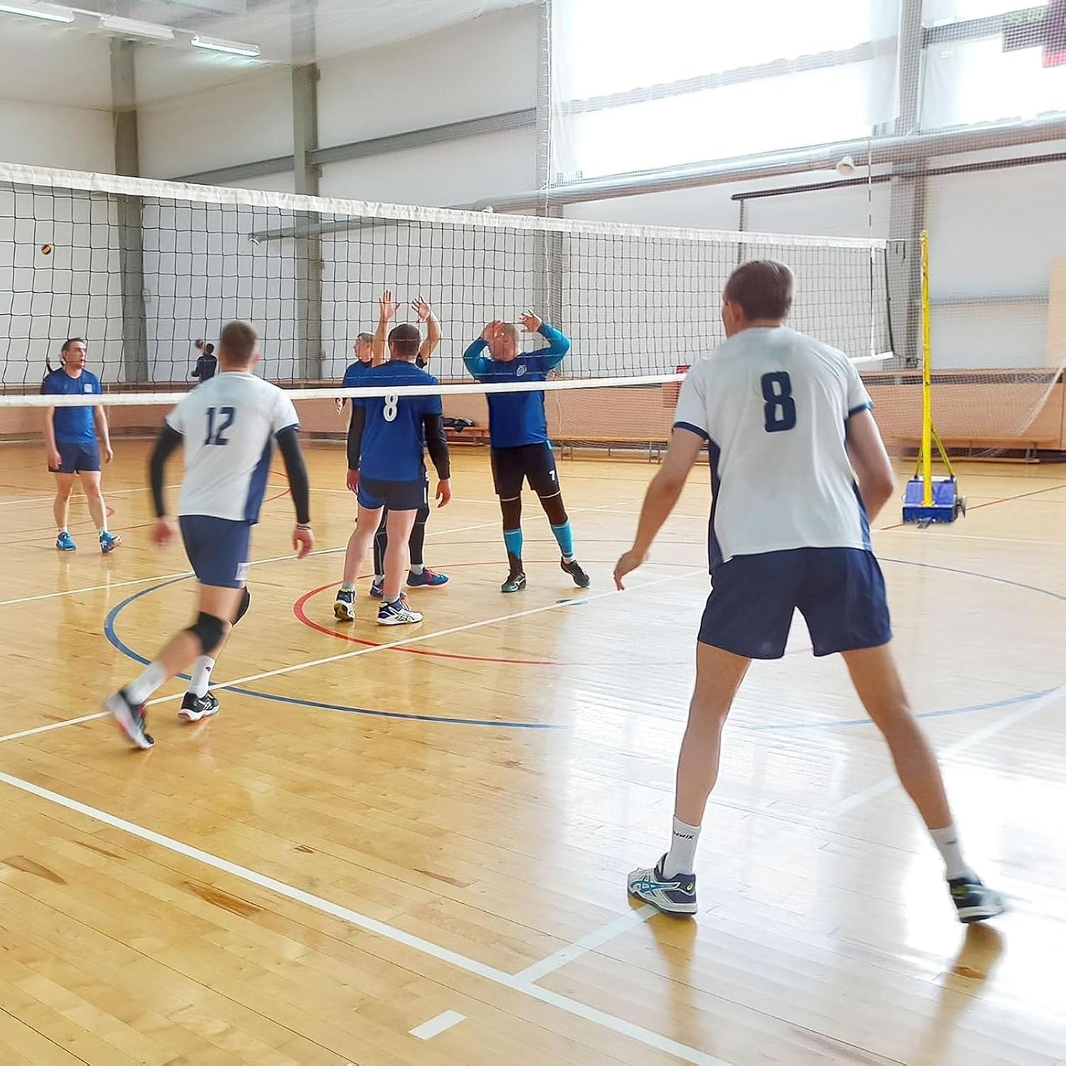 Poste De Voleibol, Poste De Red De Bádminton con Altura Ajustable, Postes De Voleibol Resistentes para Interiores Y Exteriores con Ruedas Y Red, para Estadios De Adultos Y Niños.