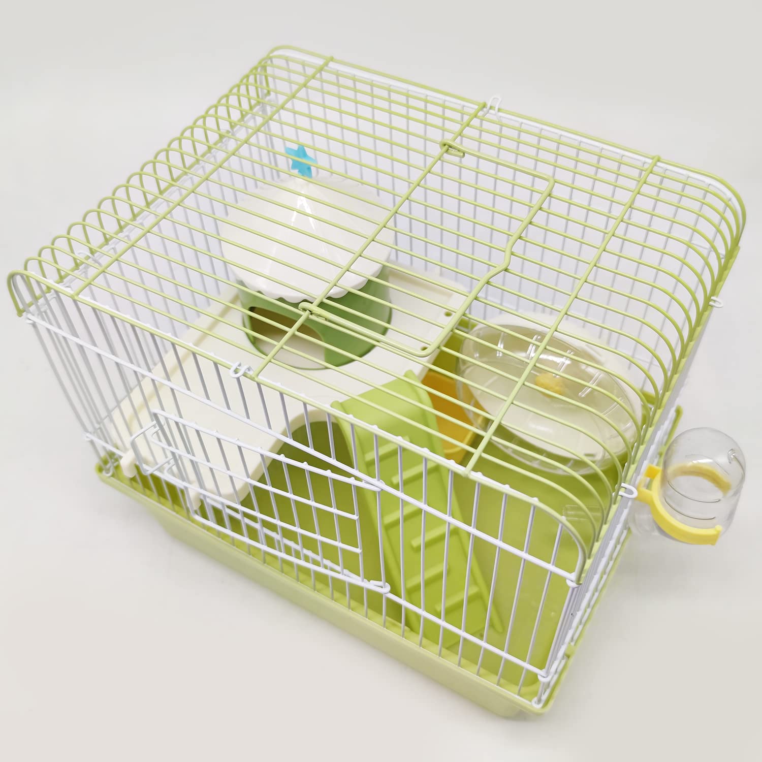 BPS Hamsterkäfig, Mini-Haus, Chalet, für Hamster, mit Futternapf, Tränke, Rad, zufällige Farbe, BPS-1381