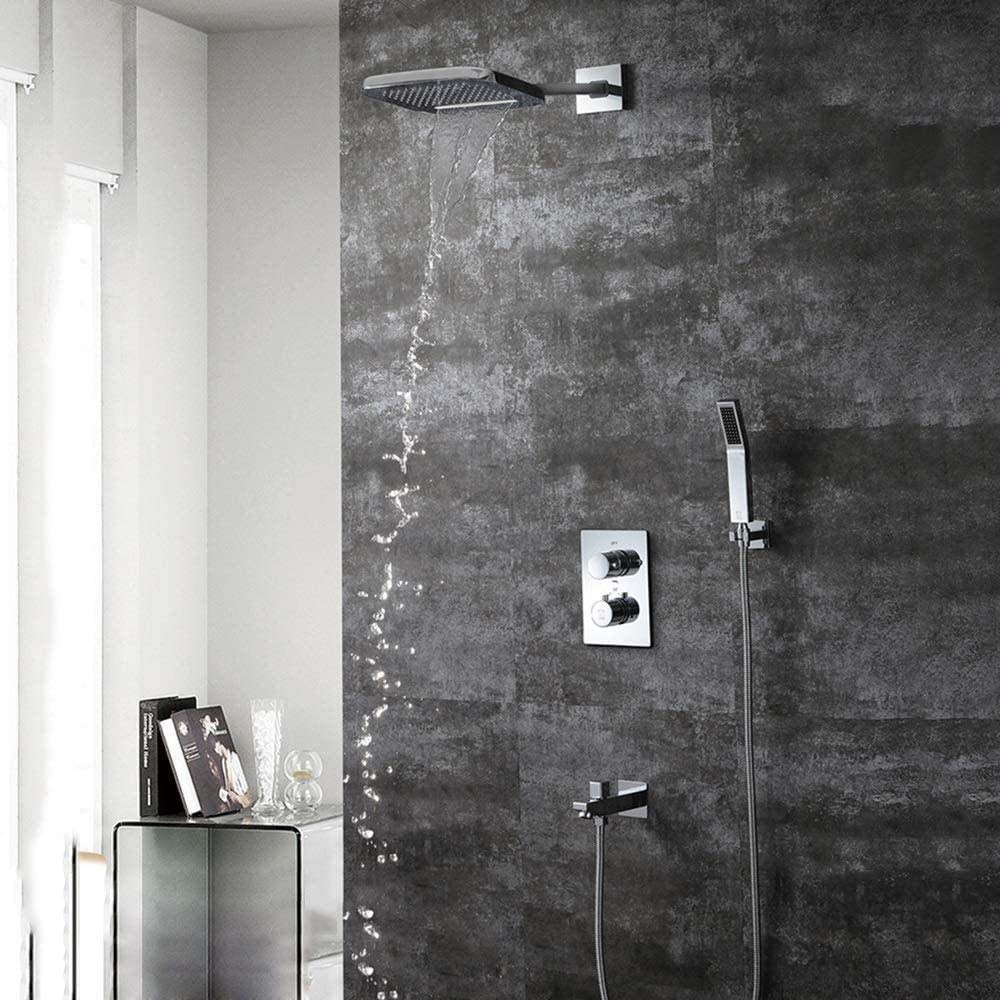 Brausegarnitur Unterputz-Thermostatbrause Kupfer 4-Funktion 200 250 2-Funktion Wasserfall Top Brause schön praktisch
