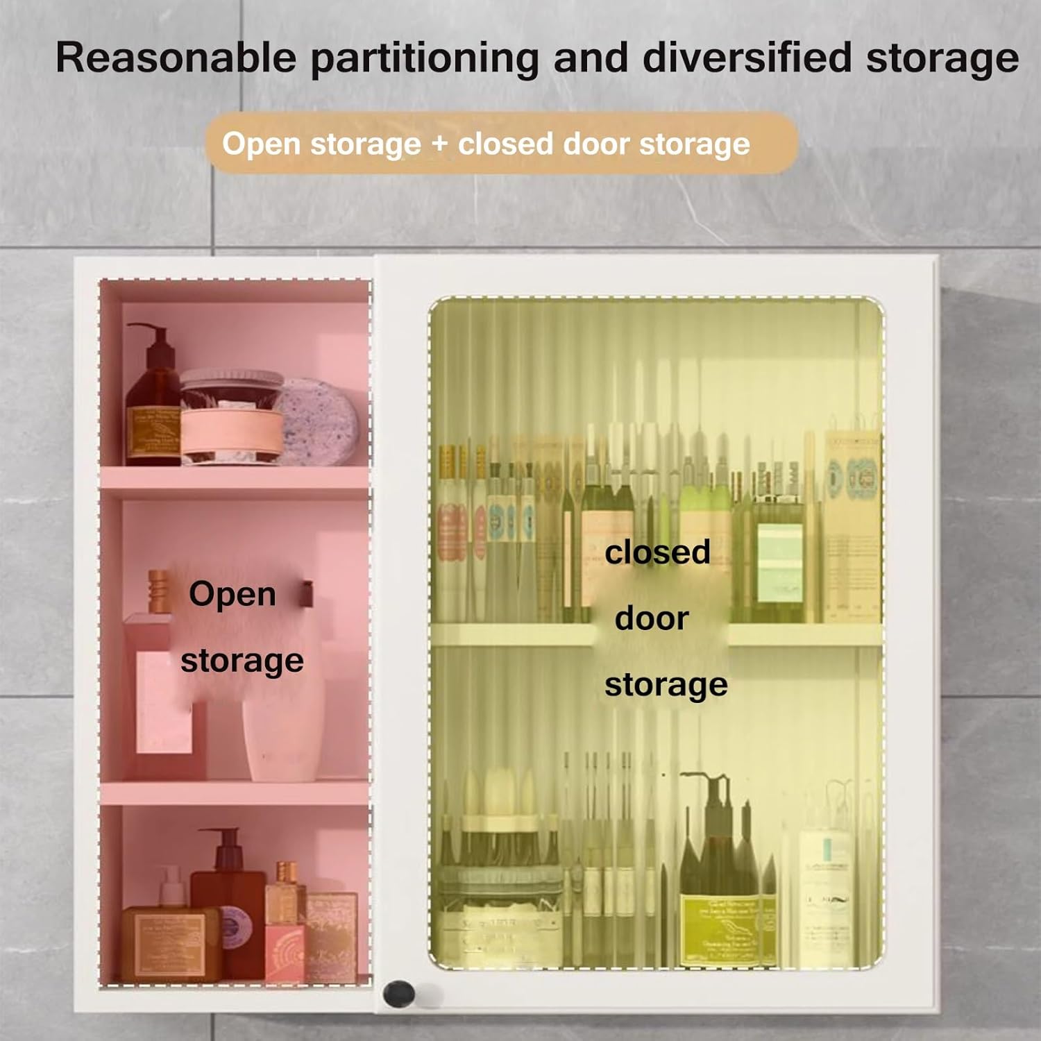 Wall Cabinet with Doors, Kitchen Wall Cabinets Storage, Wall Mounted Kitchen Cabinets with Doors and Shelves for Bathroom, Living Room, Entryway Organizer,A-50 * 15 * 70CM/19.7 * 5.