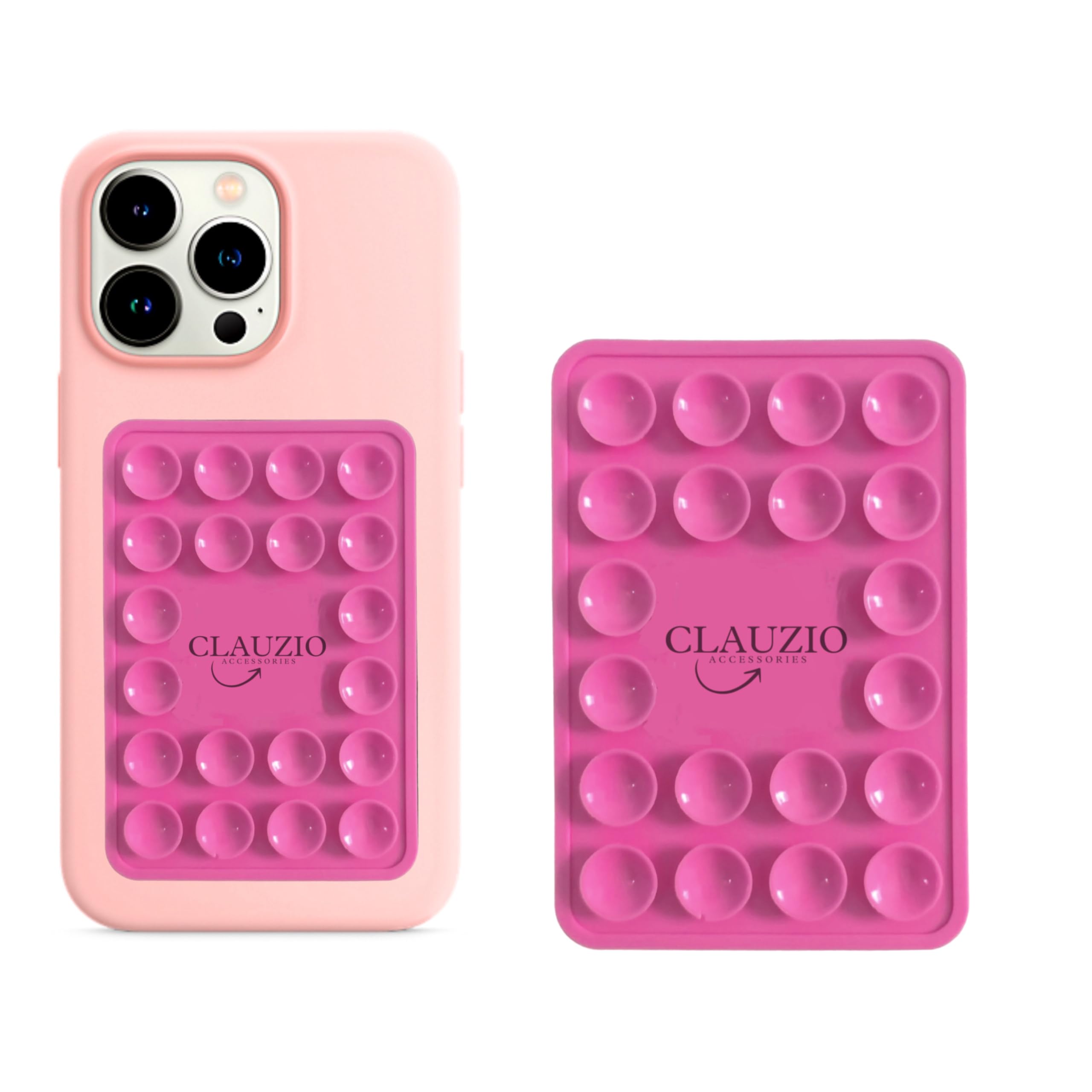 CLAUZIO Silicone Suction Phone Case for Phone Mount, Phone Mount Suction Cup, Suction Cup Phone Cup for Hands-Free Toy Mirror Shower Phone Holder, Videos, and Selfies Phone Accessory - 3MM (Pink) (B0D9CYX4VQ) Amazon Price History, Amazon Price Tracker