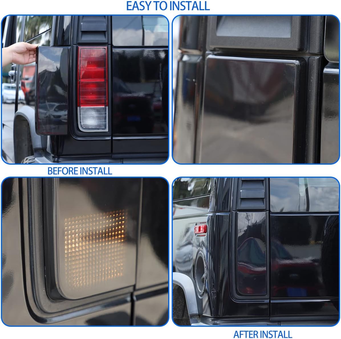 Car Taillight Cover Fit for Hummer H2 2003-2009, Smoked Tail Light Shell Trim Cover, Rear Tail Lamp Decorative Protection Trim, 2PCS, Transparent Gray (Tail Light)