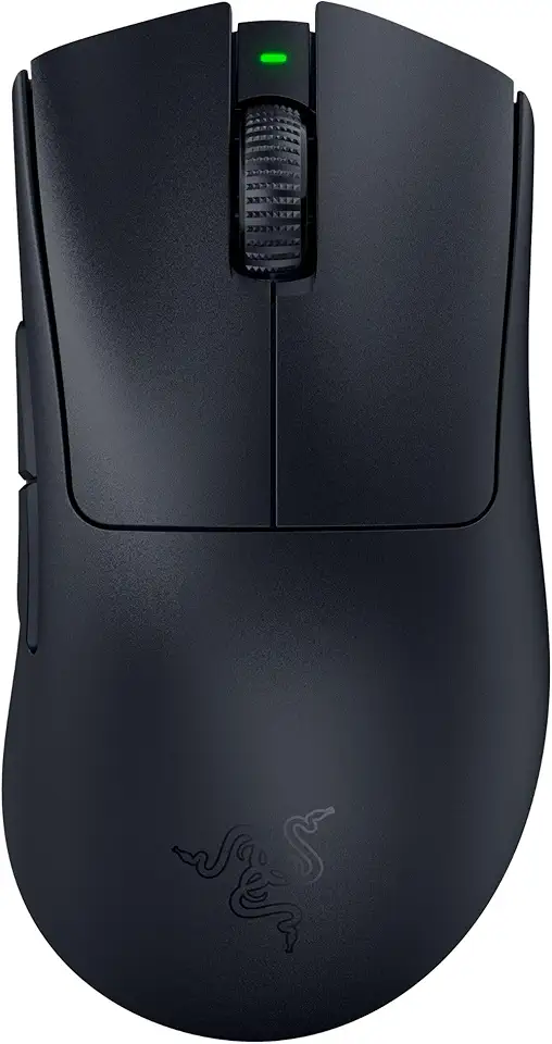 Razer Mouse para jogos DeathAdder V3 Pro: 63 g ultraleve - Sensor óptico Focus Pro 30K - Interruptores ópticos rápidos Geração 3 - HyperSpeed Wireless - 5 botões programáveis - Bateria de 90 horas -
