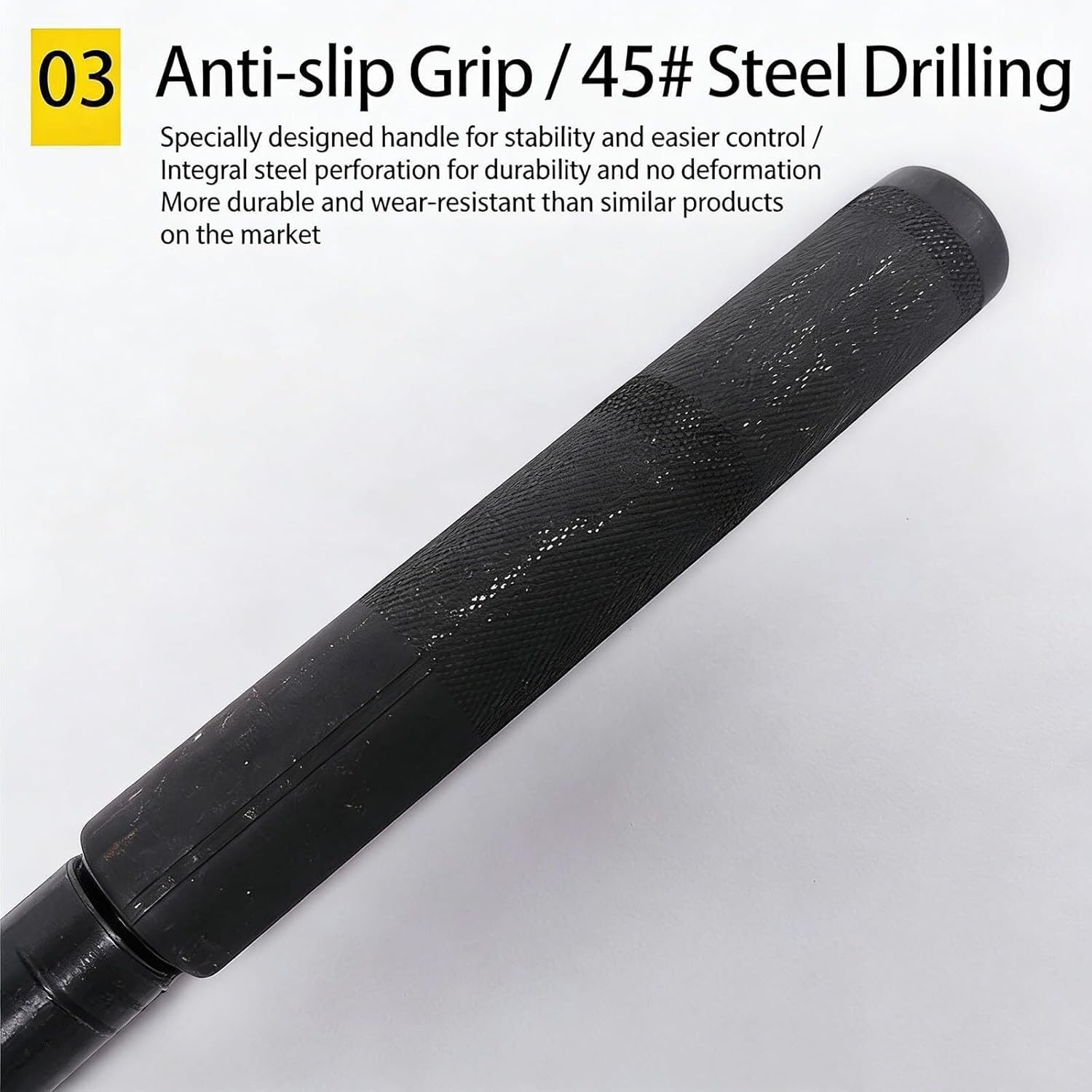 Double Head Pneumatic Bush Hammer, Long Handle Scabbling Hammer, 9/12/18/24 Tooth Counts, 2×2100bpm High Frequency, 6-8 M²/h Efficiency, for Stone Surface Finishing, Concrete Texturing(12)