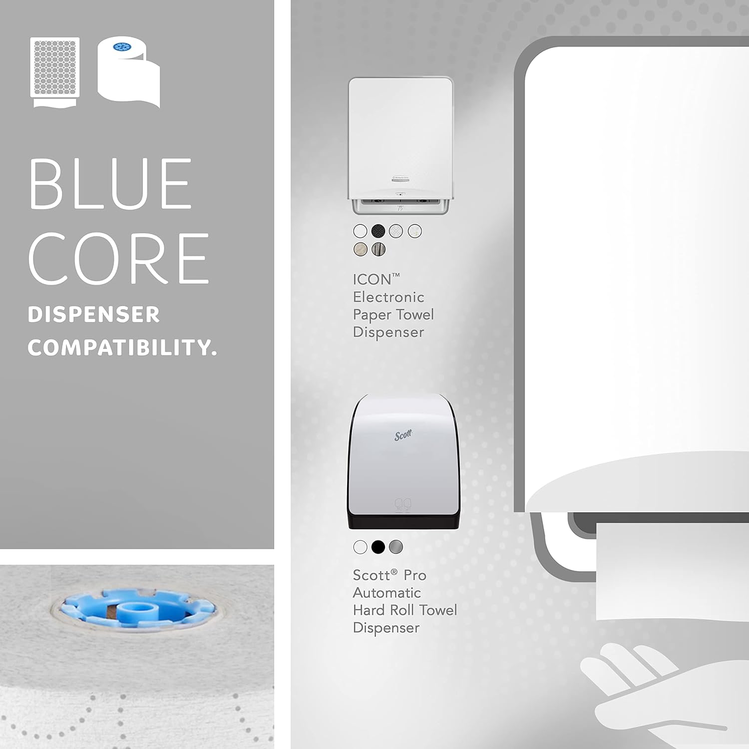 Kleenex Professional Hard Roll Paper Towels, Bulk (54471), Hardwound, Elevated Design, Premium Absorbency Pockets, White, for ScottBrand Blue Core Dispensers (6 Rolls at 500' Each, 3,000'/Case) - Image 4