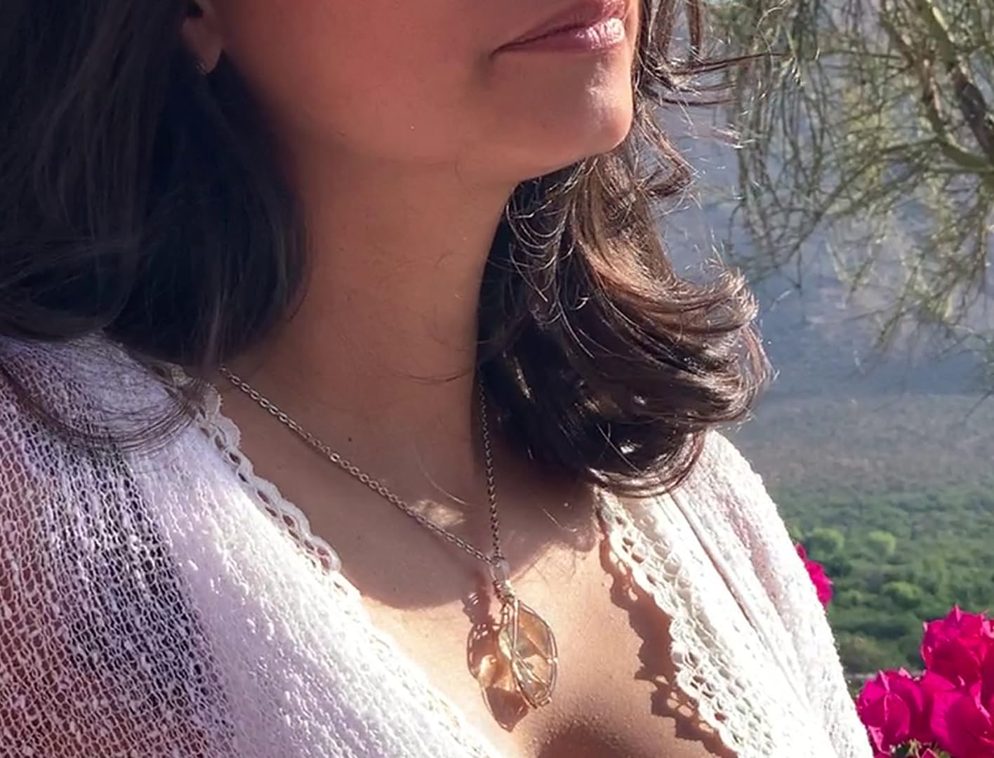 Moldavite or Citrine, or Herkimer Diamond Necklace Pendant Gemstones choose from Moldavite, Citrine, or Herkimer Diamond