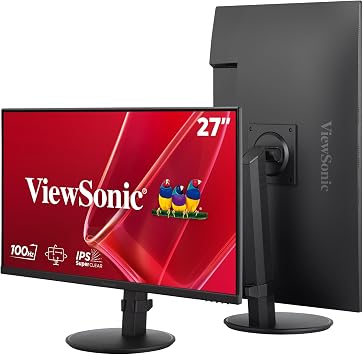ViewSonic VA2708-HDJ 27 inch Monitor Full HD, 100Hz, 1ms MPRT, IPS, 99% sRGB, Height Adjustable, HDR10, HDMI, VGA, DP, Flicker Free,