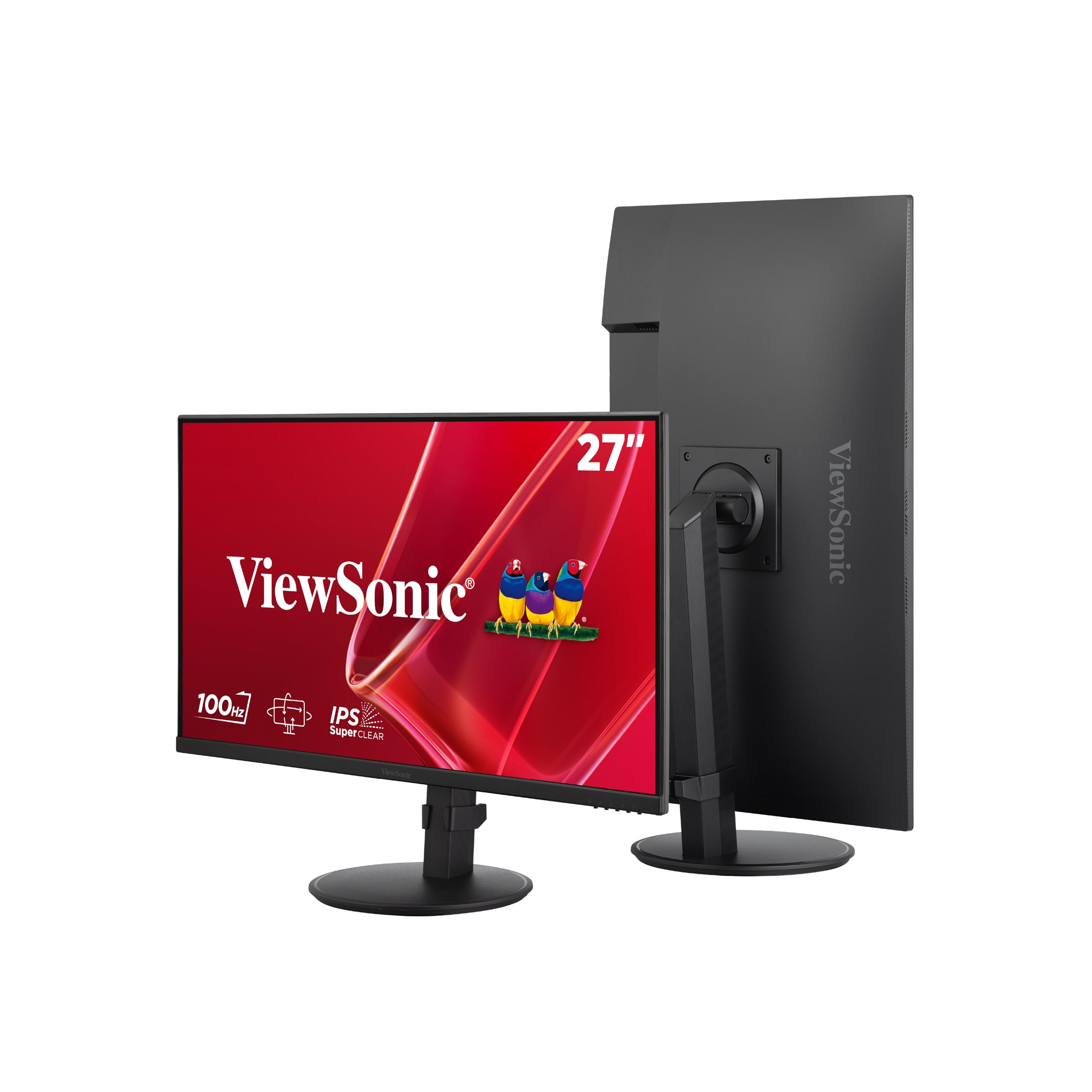 ViewSonic VA2708-HDJ Monitor 27 Pulgadas Full HD, 100Hz, 1ms MPRT, IPS, 99% sRGB, Pivote y Giratorio Ajustable, HDR10, HDMI, VGA, DP, Sin Parpadeo, Garantía de Dos años