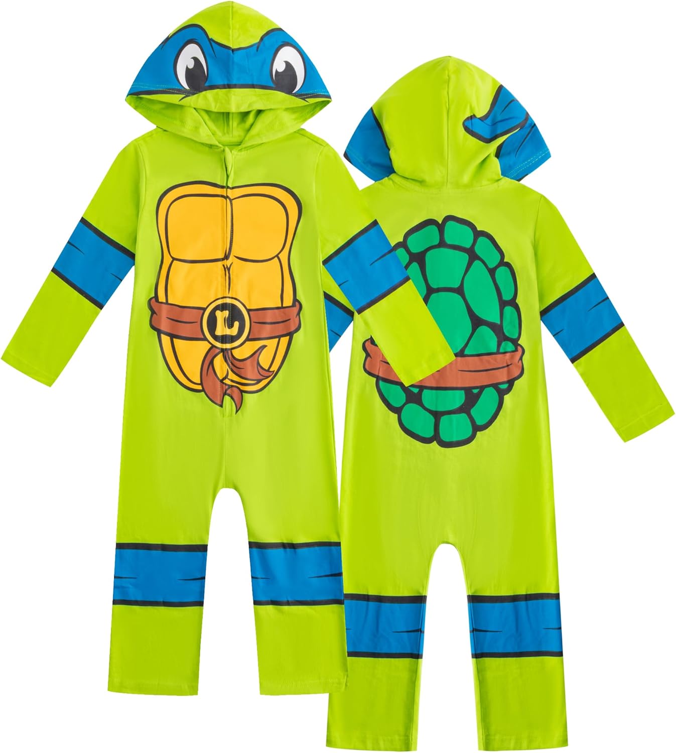Nickelodeon Teenage Mutant Ninja Turtles Leonardo Boys Hooded Coverall for Toddlers and Big Kids