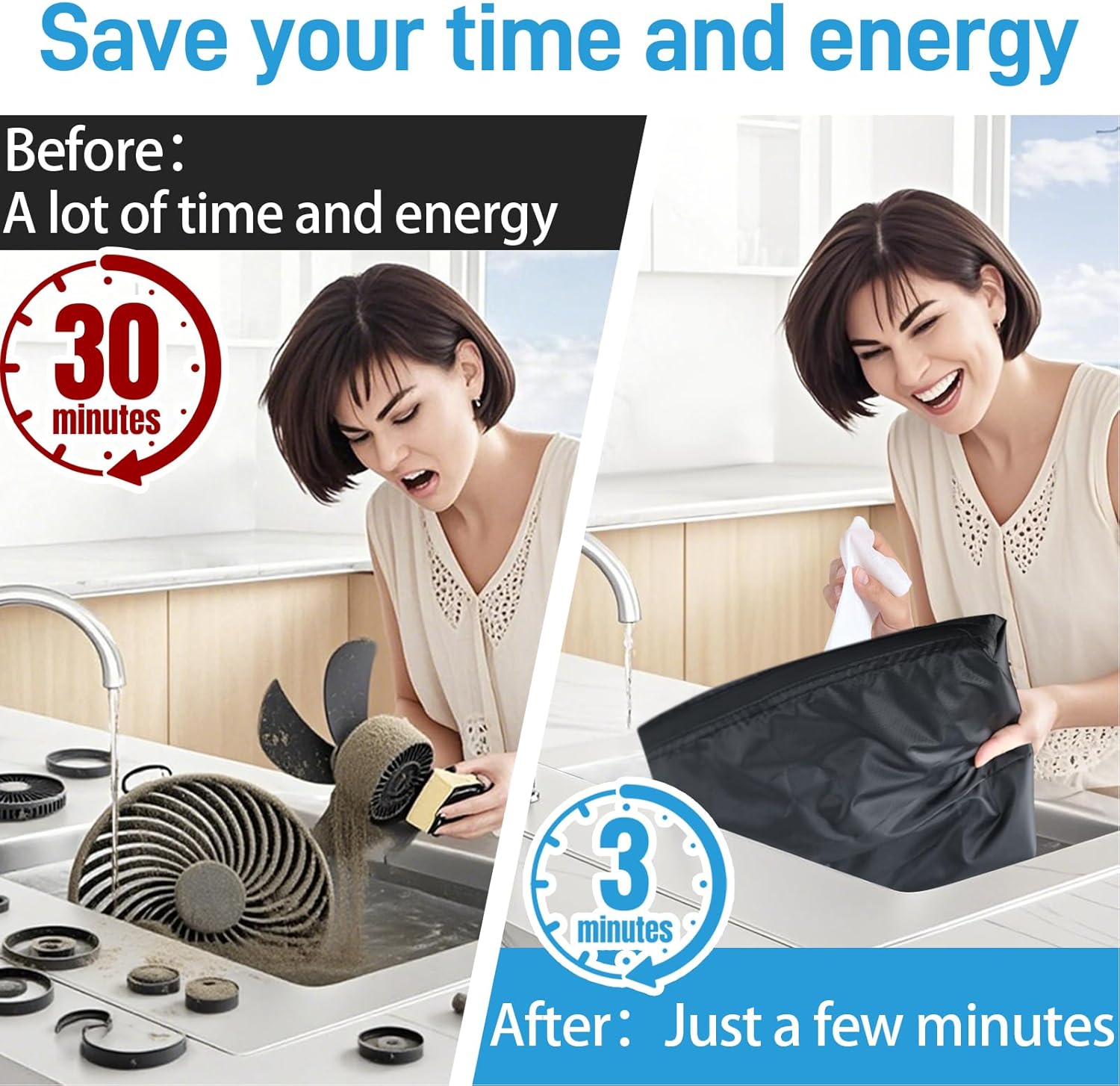 Fan Cover Compatible with Dreo Standing Fan,Pedestal Fan and Shark Flex Breeze Fan, Turbo Blade Fan .Fan for Bedroom Whole Protect Cover, Fans That Blow Cold air Anti-Dust Cover, Black