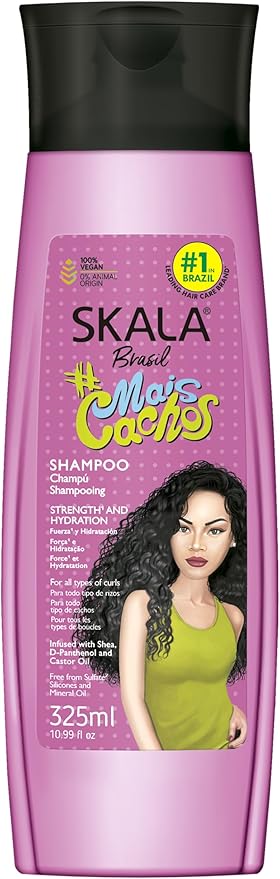 SKALA - Champú Mais Cachos 325ml Para una sensación de bienestar Elección cuidadosa para las necesidades diarias, Negro, 325 ml