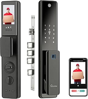 LAVNA Premium Digital Door Lock with Camera N Screen | Fingerprint, WiFi Mobile App, PIN, Card and Manual Key Access | 5-B...