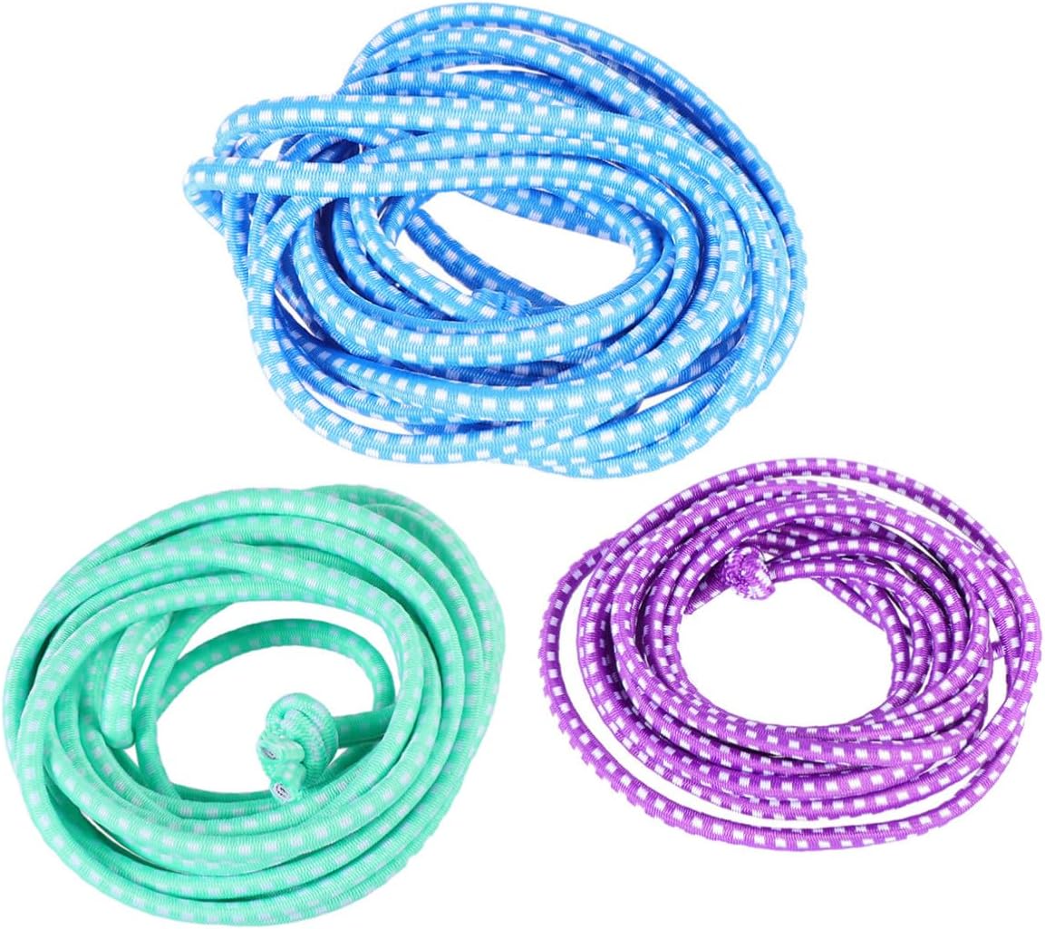 Elastic Jump Rope for Outdoor Playground School Use Skipping Rope with Stretchy Bands in Light Green and White Timeless Nostalgic Fitness Game for Boys
