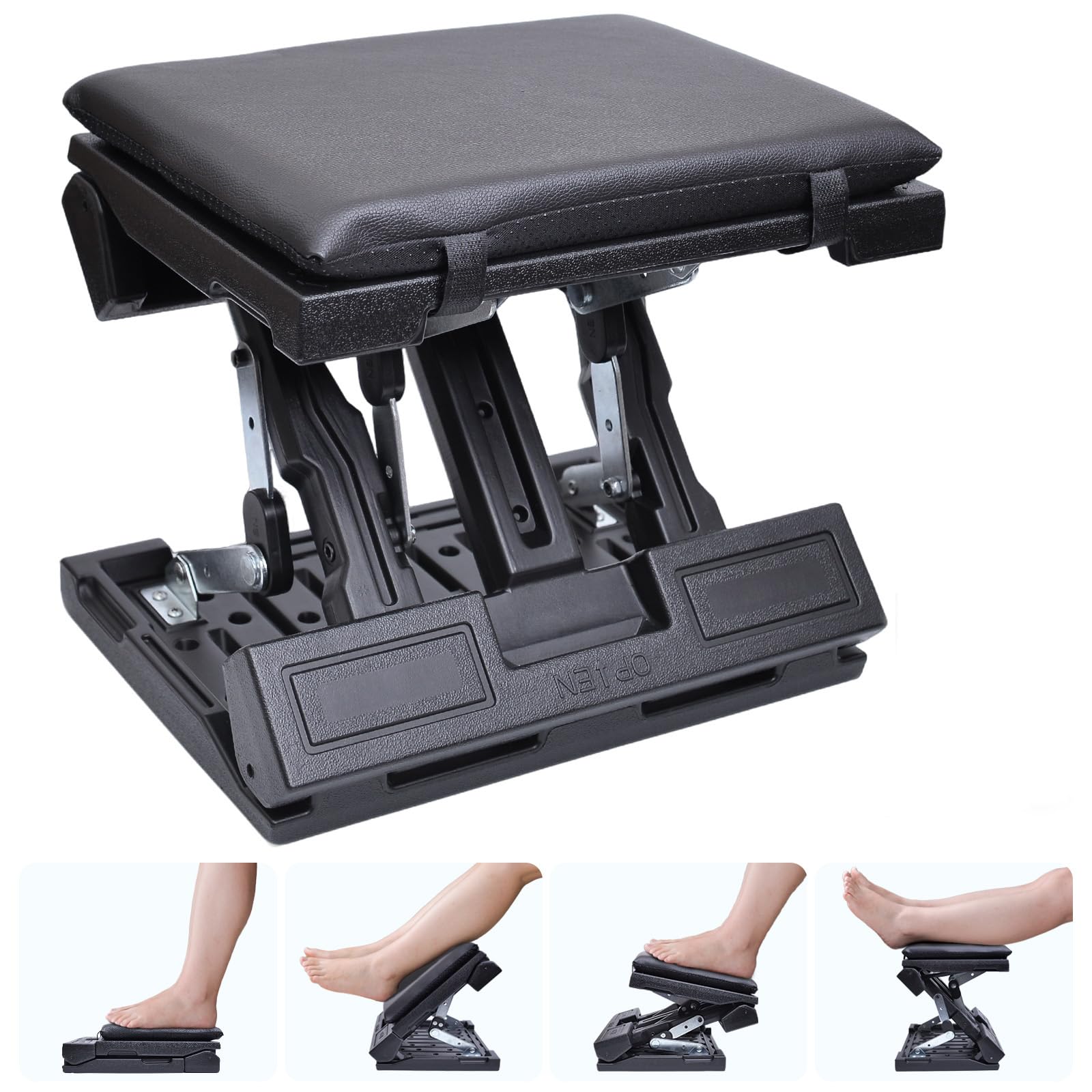Scalebeard Foot Rest for Under Desk at Work,Height Adjustable Infinite Angle Ergonomic Foldable Footrest for Office, Gaming,Computer, Removable Pad