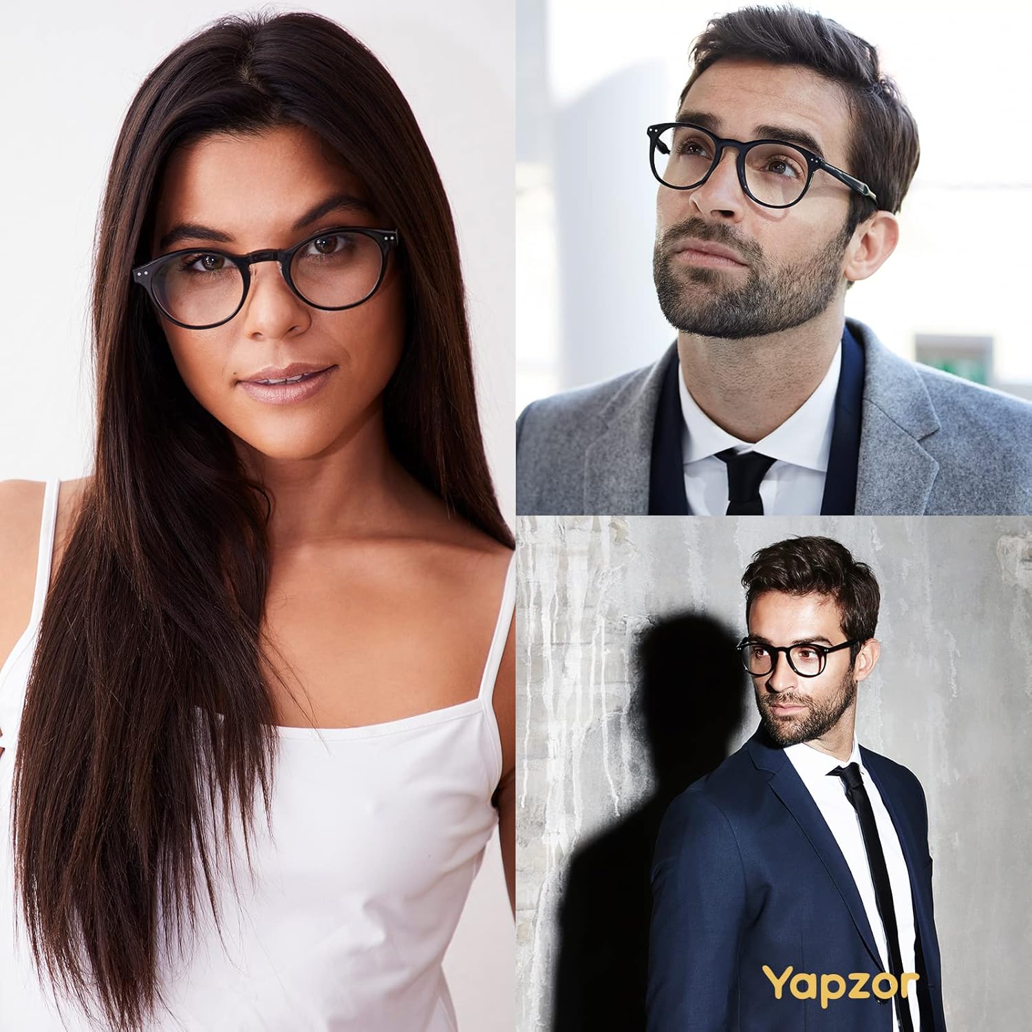 Vista 2 de YAPZOR Blue Light Blocking Glasses Round Frame Anti Eyestrain Computer Gaming Glasses UV Ray Glasses for Women Men