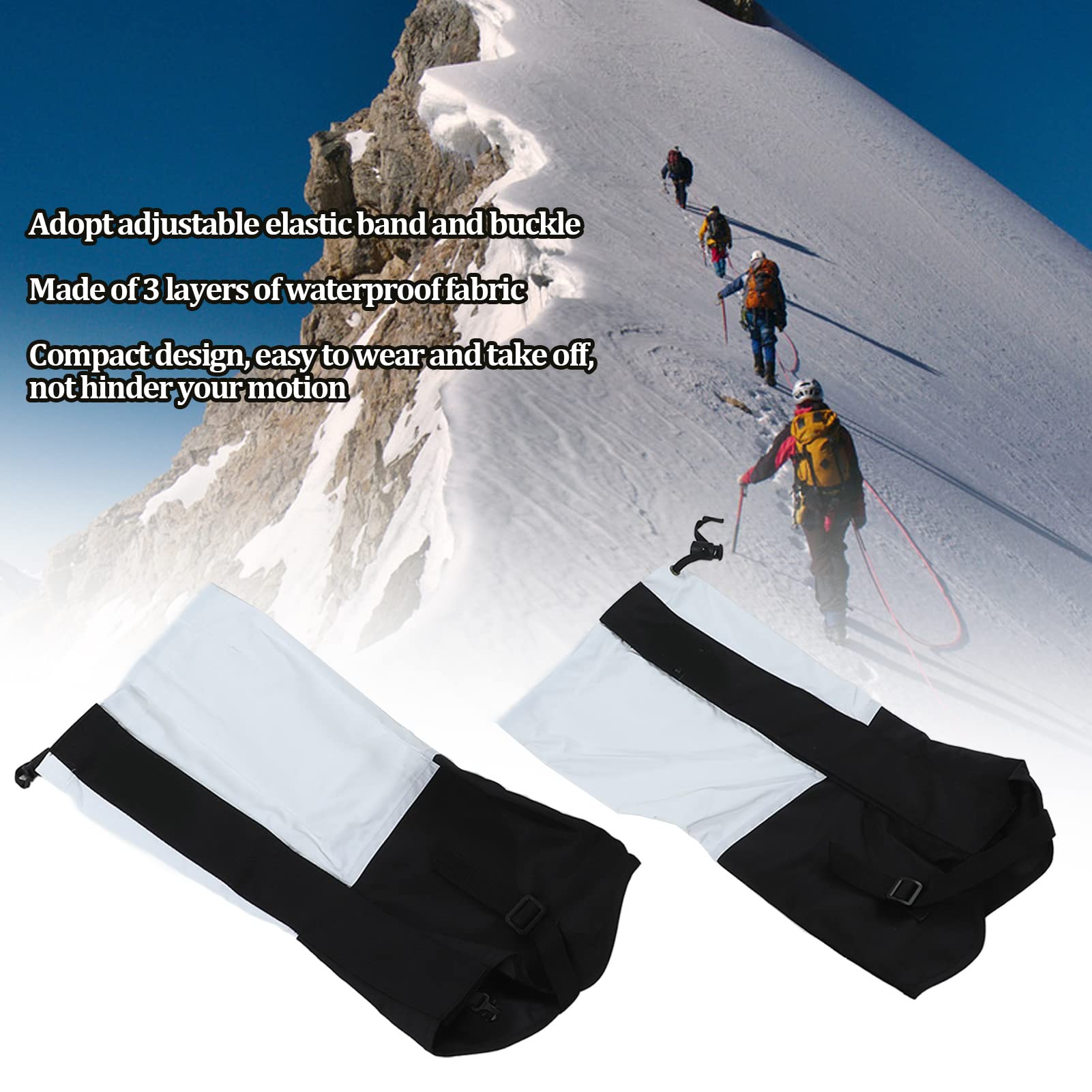 Lybunair Adjustable Leg & Shoes Gaiters with Waterproof, Sandproof, Mudproof, Snowproof - Profect to Climbing, Snowshoeing