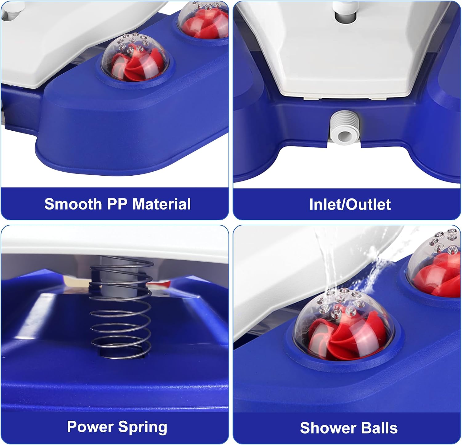 Dog Water Fountain Step On, Outdoor Paw Activated Water Fountain for Dogs, Paw Activated Drinking Water Toy with Hose for Fresh Water, Upgrade Copper Valve Set(Blue)
