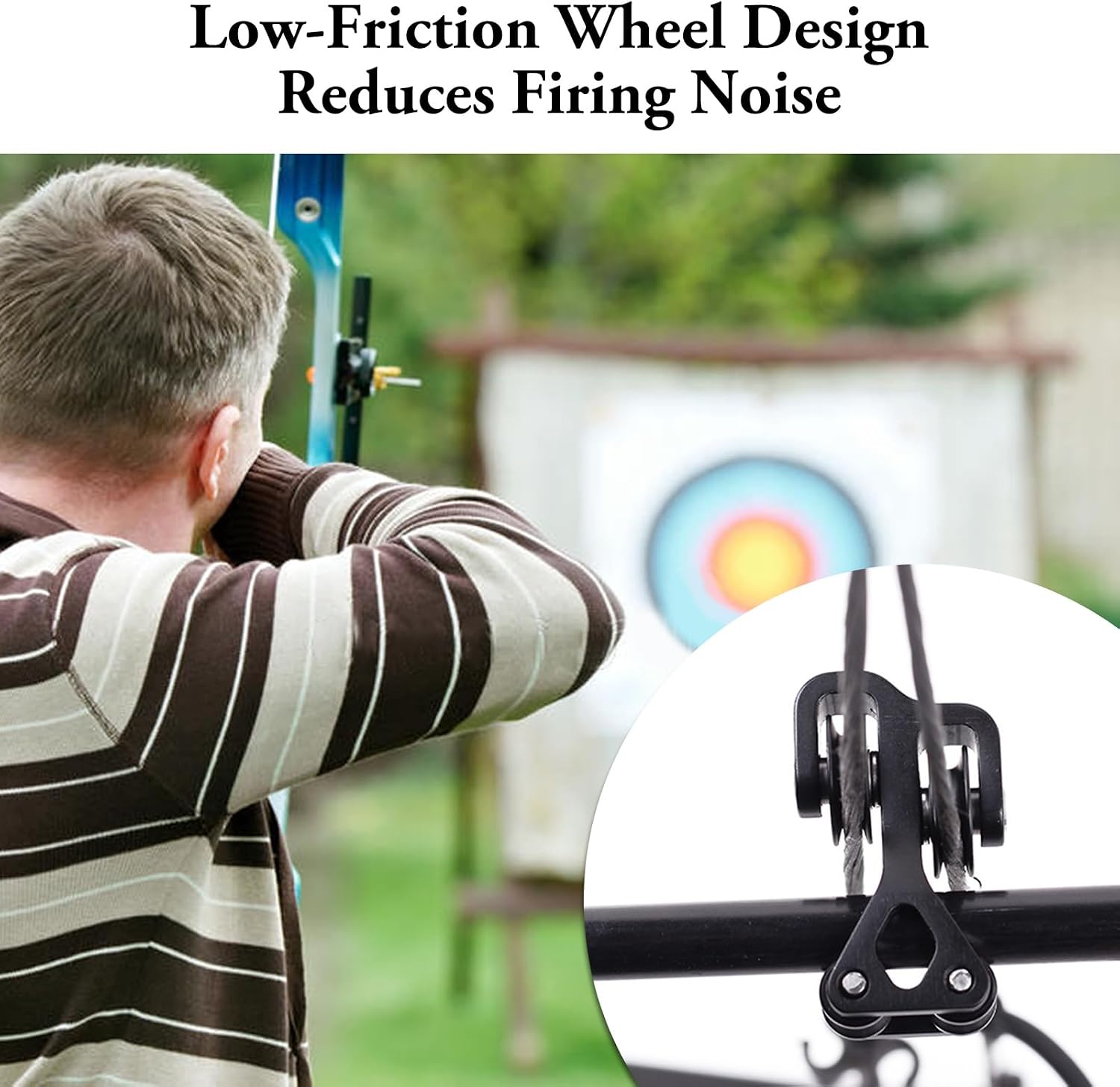 Glide Cable Slide, Aluminium Alloy Archery Cable Slide String Splitter Roller Glide Archery Cable Slide (Black)