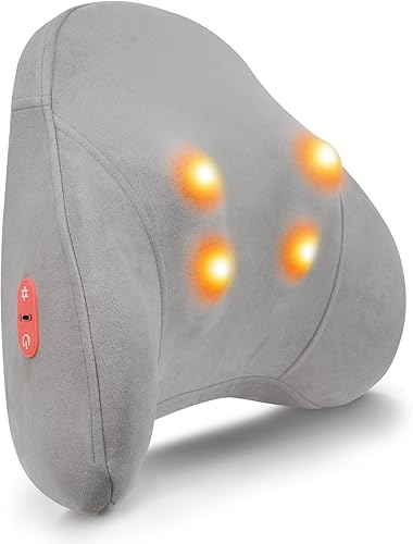 Shiatsu Masajeador de cuello y espalda para aliviar el dolor con calor, masajeador de espalda baja, almohada de amasamiento de tejido profundo para